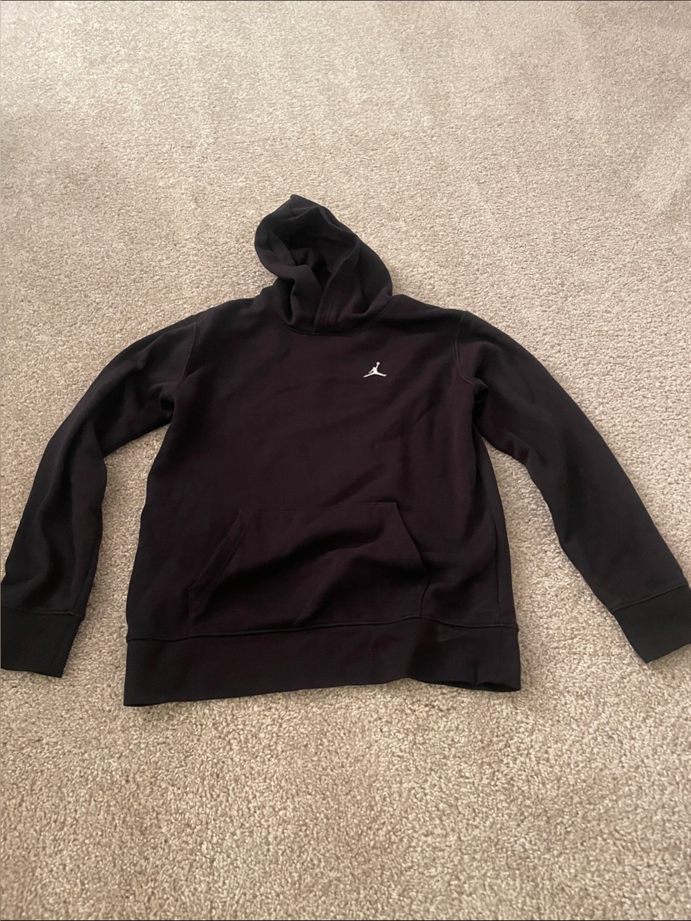 Nike Jordan Black Hoodie with White Jumpman Boys XL